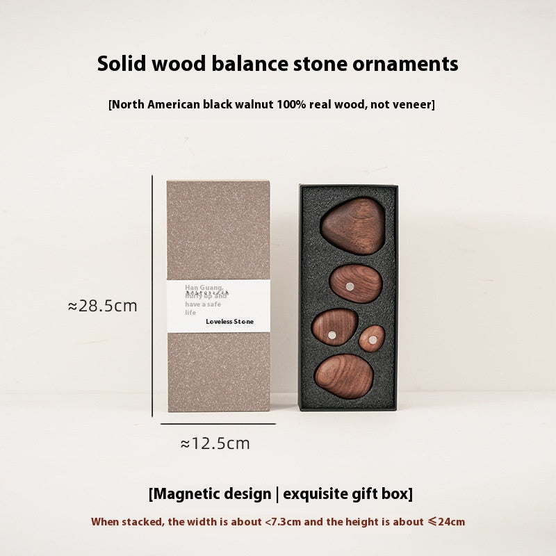 Creative Wooden Balance Rock Decor Set - Housewarming Gift for Home & Garden