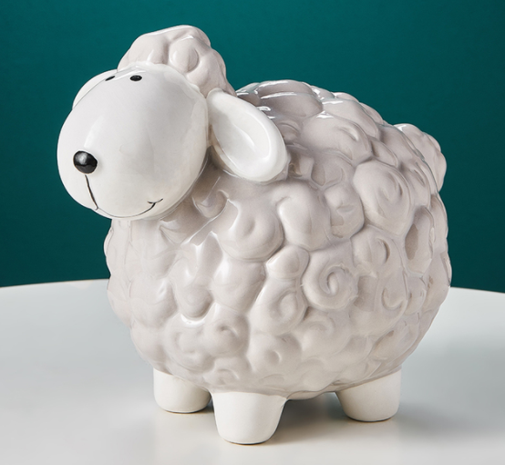 Creative Ceramic Sheep Piggy Bank - Nordic Style Home & Garden Decor