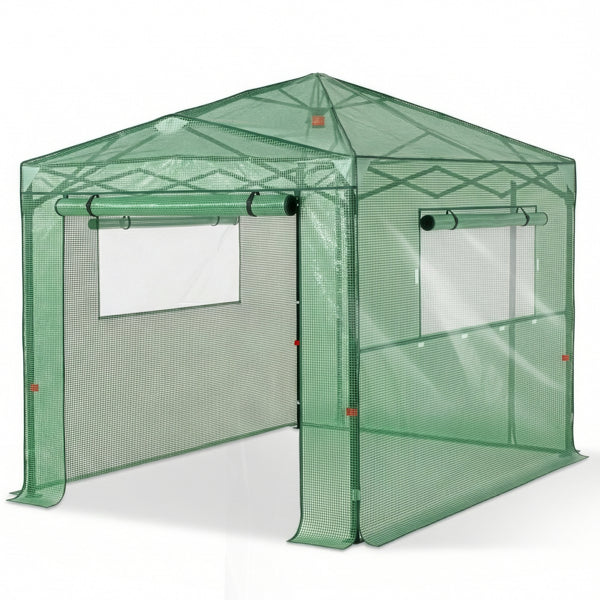 8x6ft Foldable Greenhouse Shed - Plastic Sprayed Iron Frame