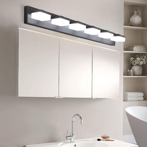 Modern Black LED Makeup Mirror Wall Light Fixture for Bathroom & Vanity
