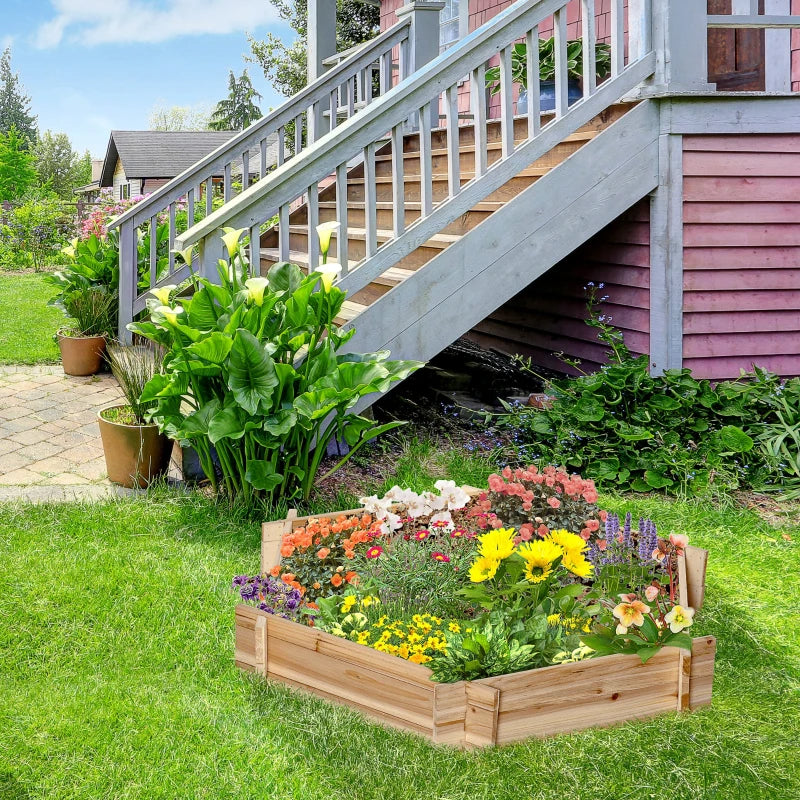 Screwless Hexagon Raised Garden Bed - DIY Herb and Plant Planter Box