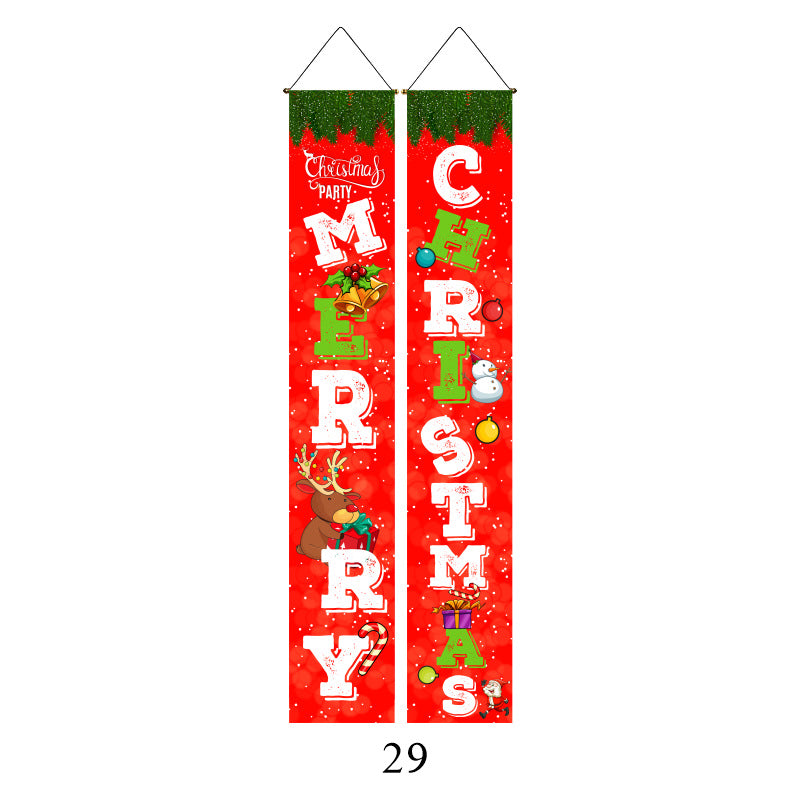 Christmas Lattice Curtain Hanging Flag for Festive Decor - Multiple Styles