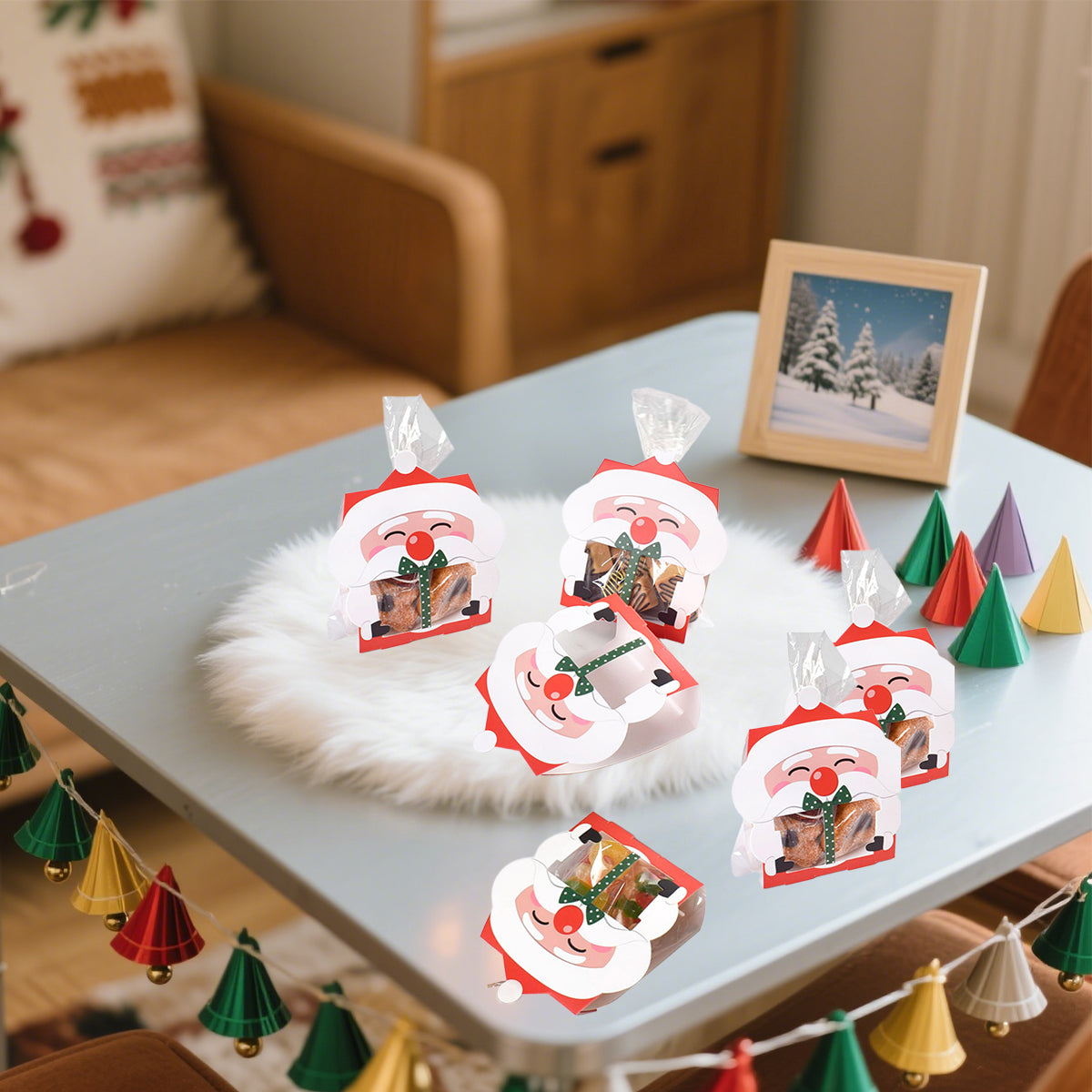 Christmas Gift Boxes with Transparent Bags - 8 Pack
