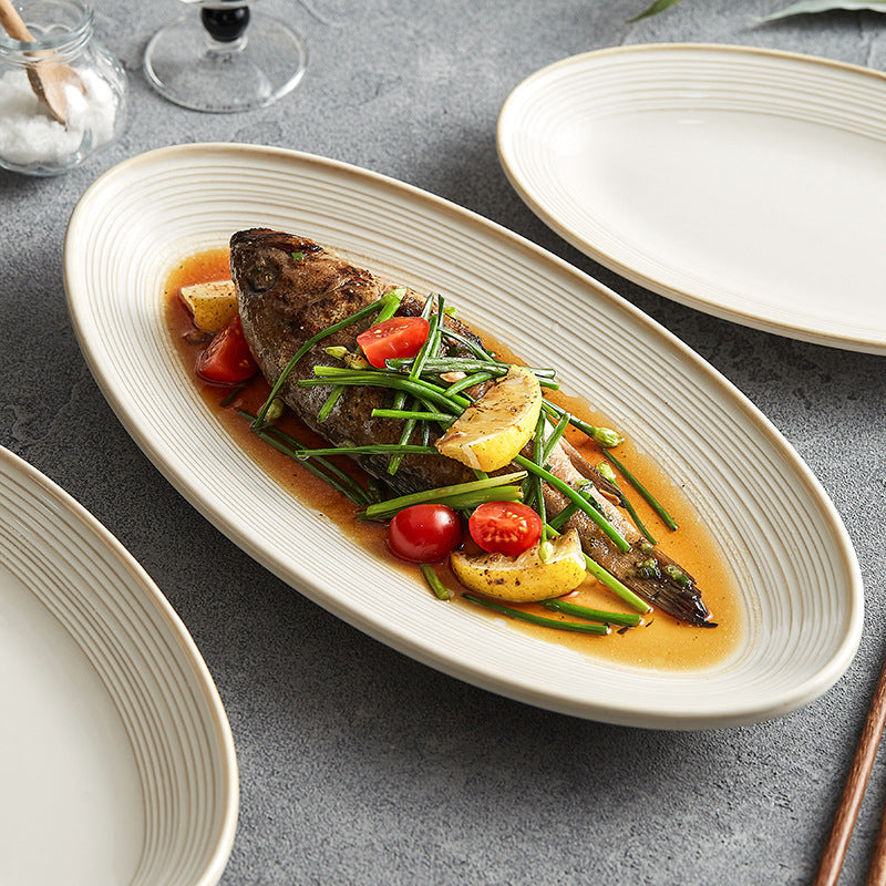 Luxury Ceramic Dinner Plate Set - High-Temperature Resistant, Modern Design