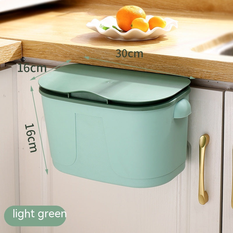 Wall-Mounted Trash Can for Bathroom and Kitchen - 7L Plastic Storage Bin