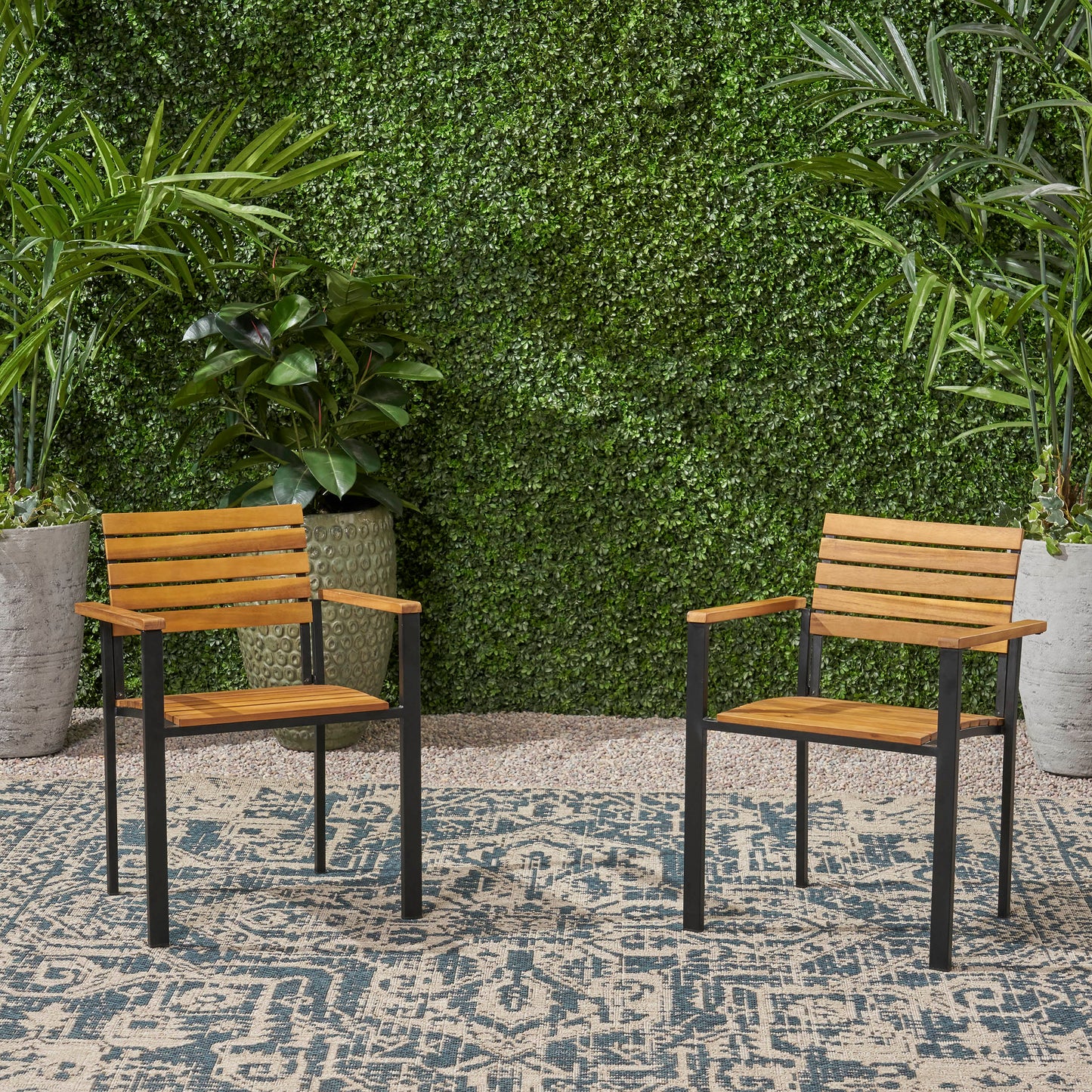 LARIS WOOD AND METAL CHAIR