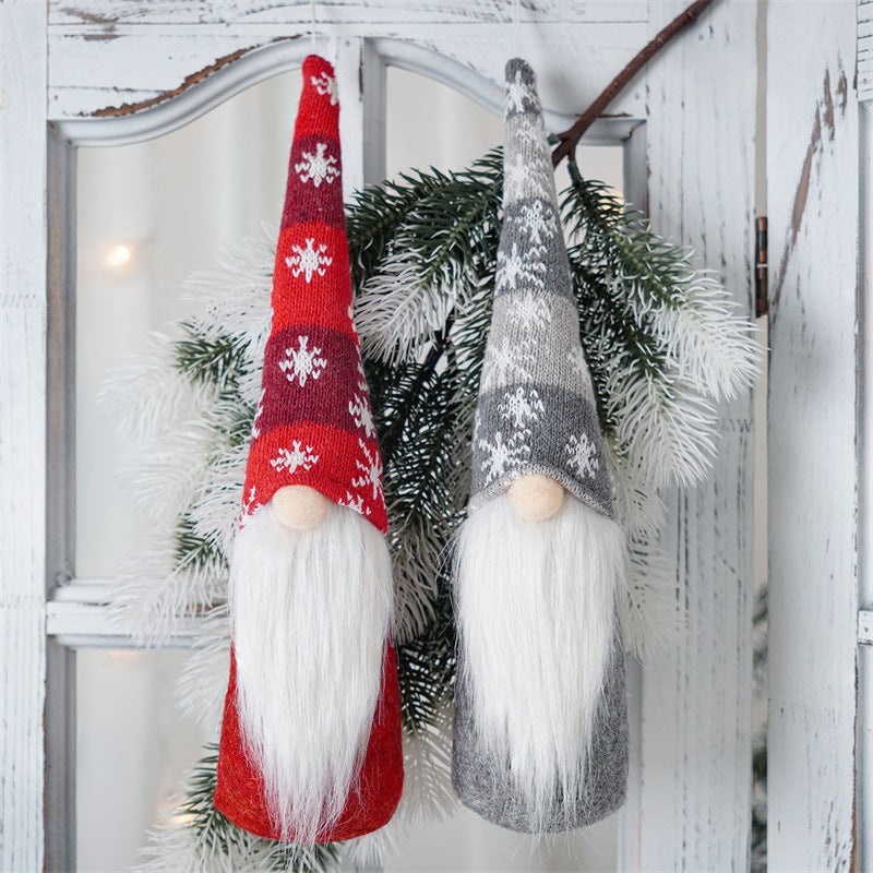 Christmas Faceless Doll Pendant - Long Body Holiday Decoration, Elderly Style