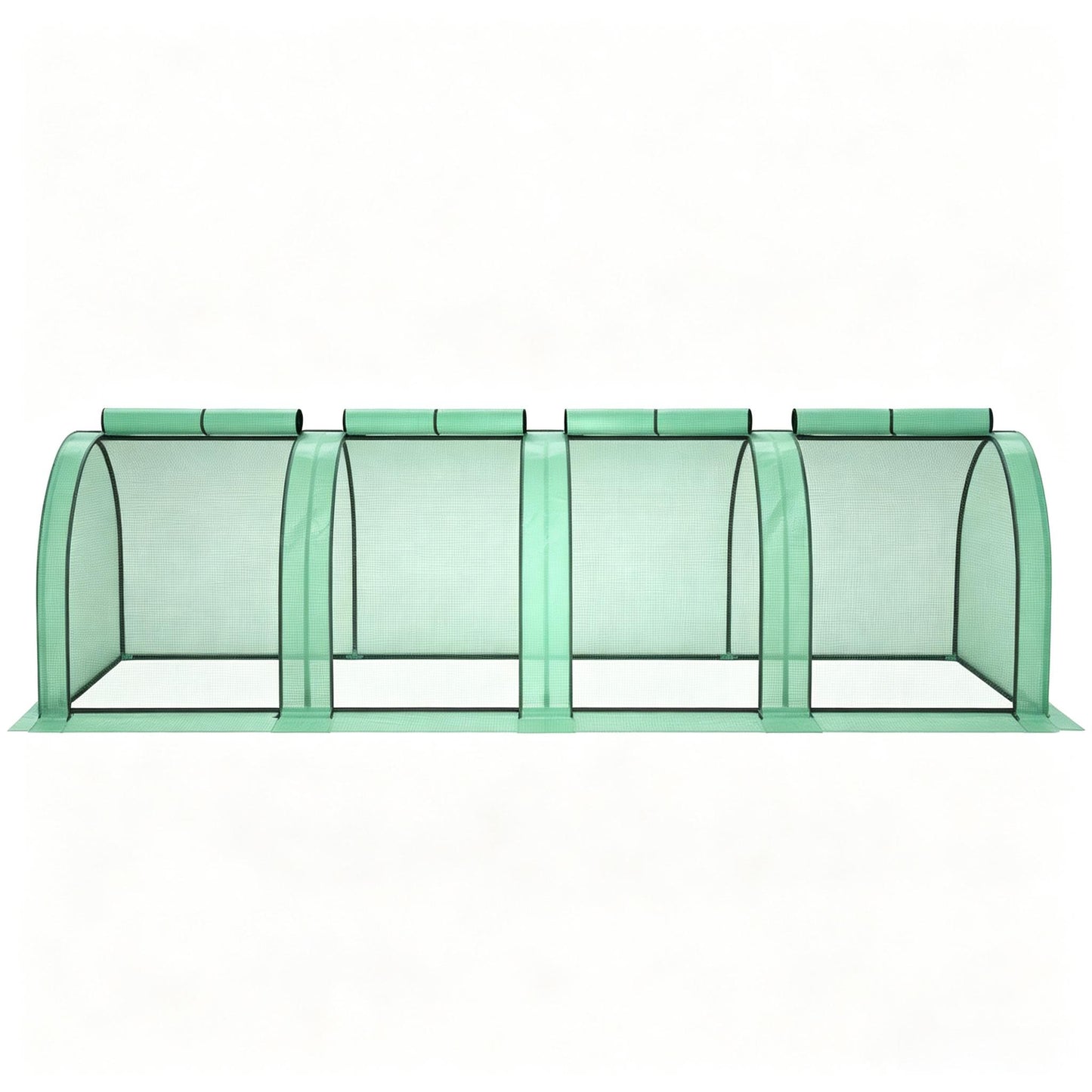 Portable Greenhouse with 4 Zippered Doors - 13' x 3' x 2.5'