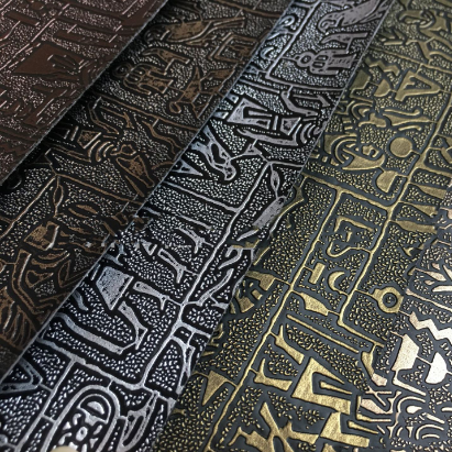 Artificial Leather Fabric for Crafts and Upholstery - Antique Pattern