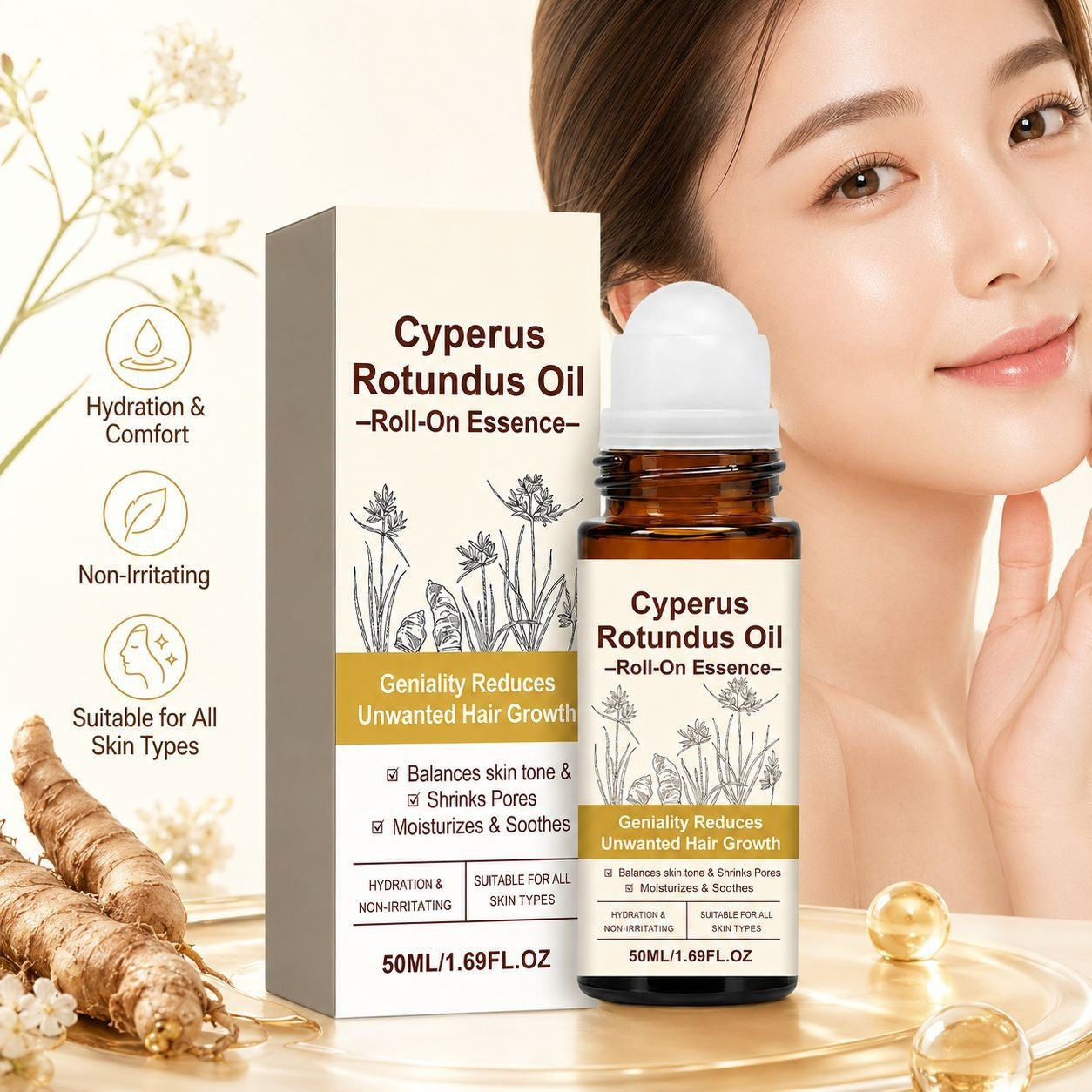 50ml Skin Soothing Roller Ball - Facial Skin Care Tool for Sensitive Skin