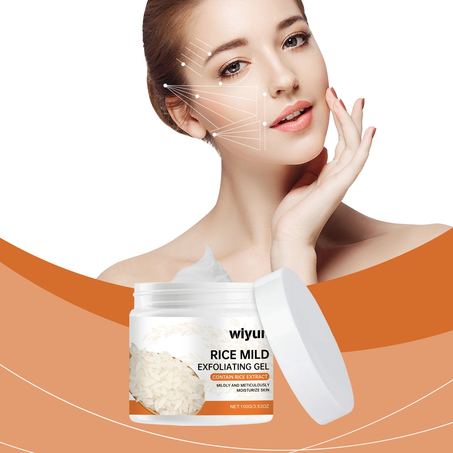 Rice Exfoliating Gel - Gentle Face and Body Skin Smoothing Cleanser