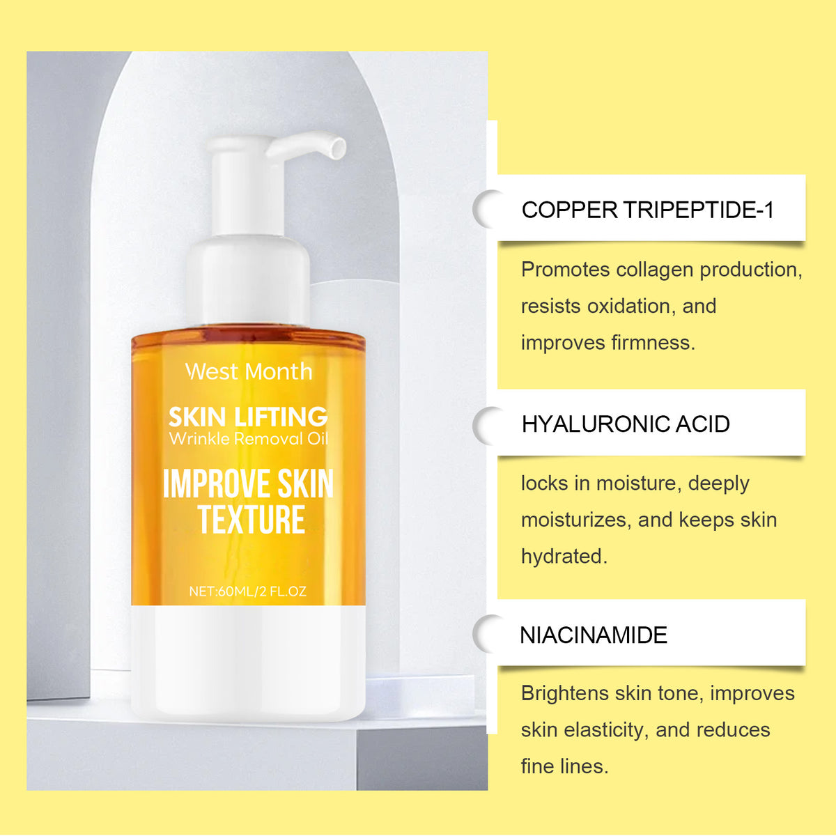 Facial Firming Oil Hydrating Moisturizer with Hyaluronic Acid - 60ml