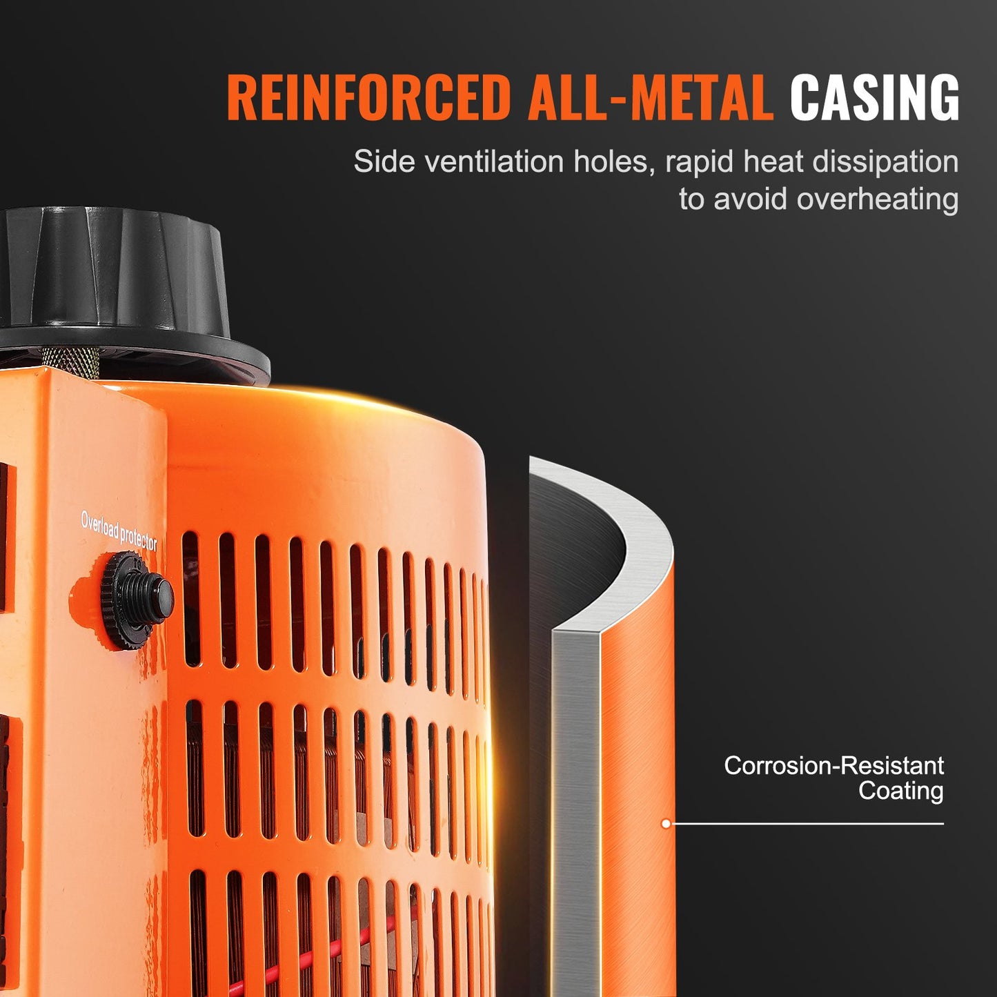 2000VA Auto Variable Voltage Transformer with LCD Display, 15.3A, 110V to 130V