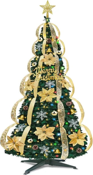 6Ft Prelit Christmas Tree with 80 Ornaments & 200 Lights
