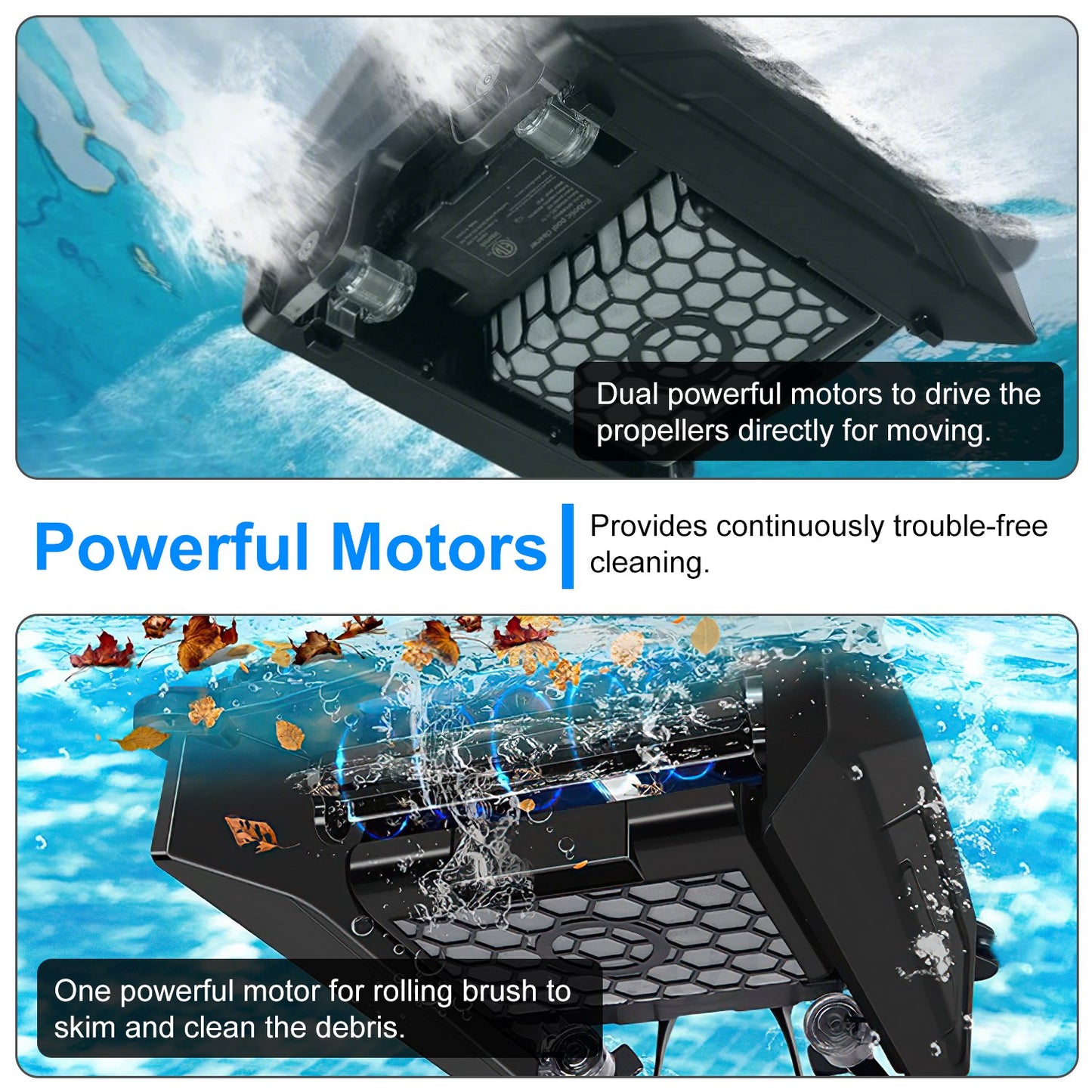Solar Powered Robotic Pool Skimmer with APP Control, Dual Cleaning Modes, 1937sq.ft Coverage