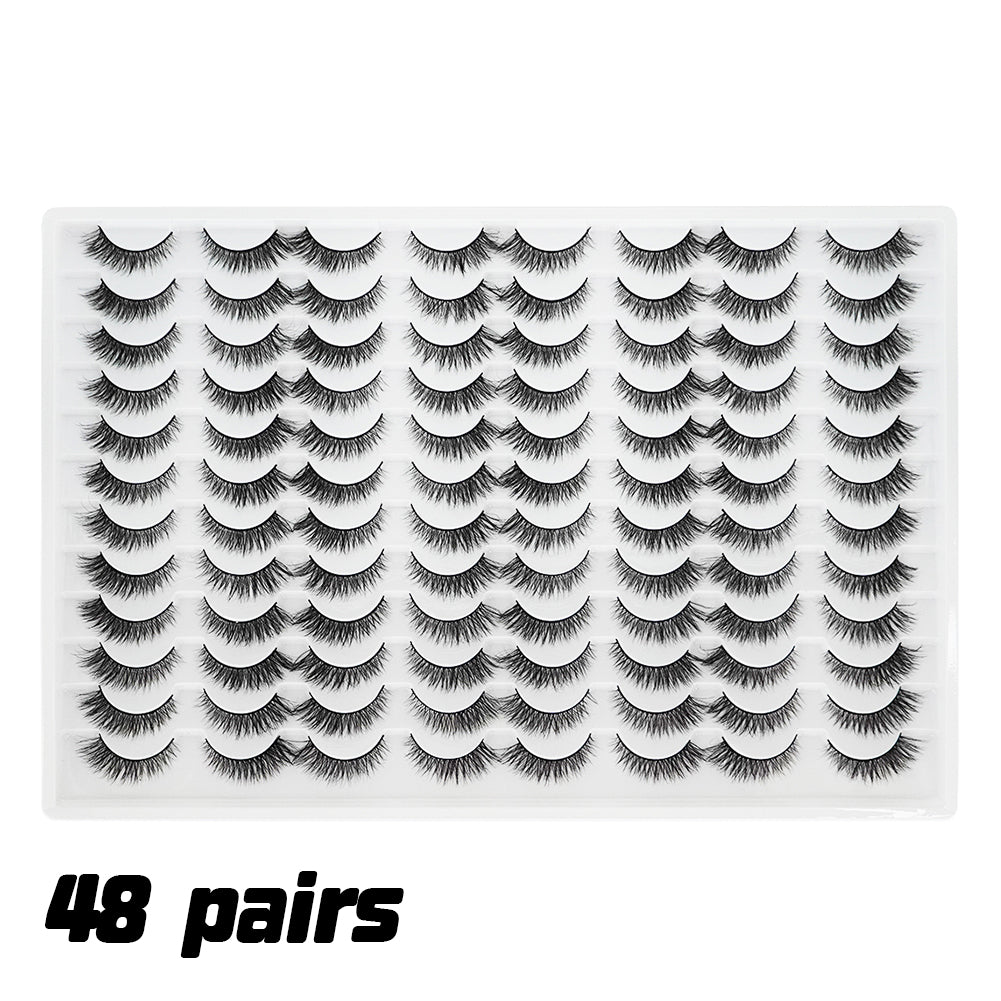 3D False Eyelashes - Multi-Layered Realistic Soft Black Lashes