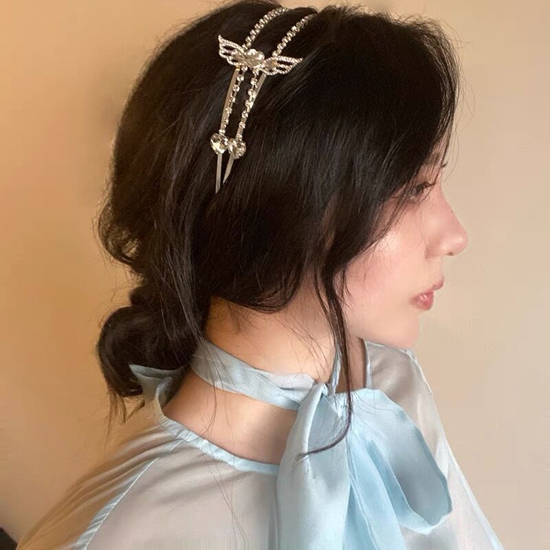 Hollow Butterfly Rhinestone Headband for Women - Fairy Style Hair Accessory