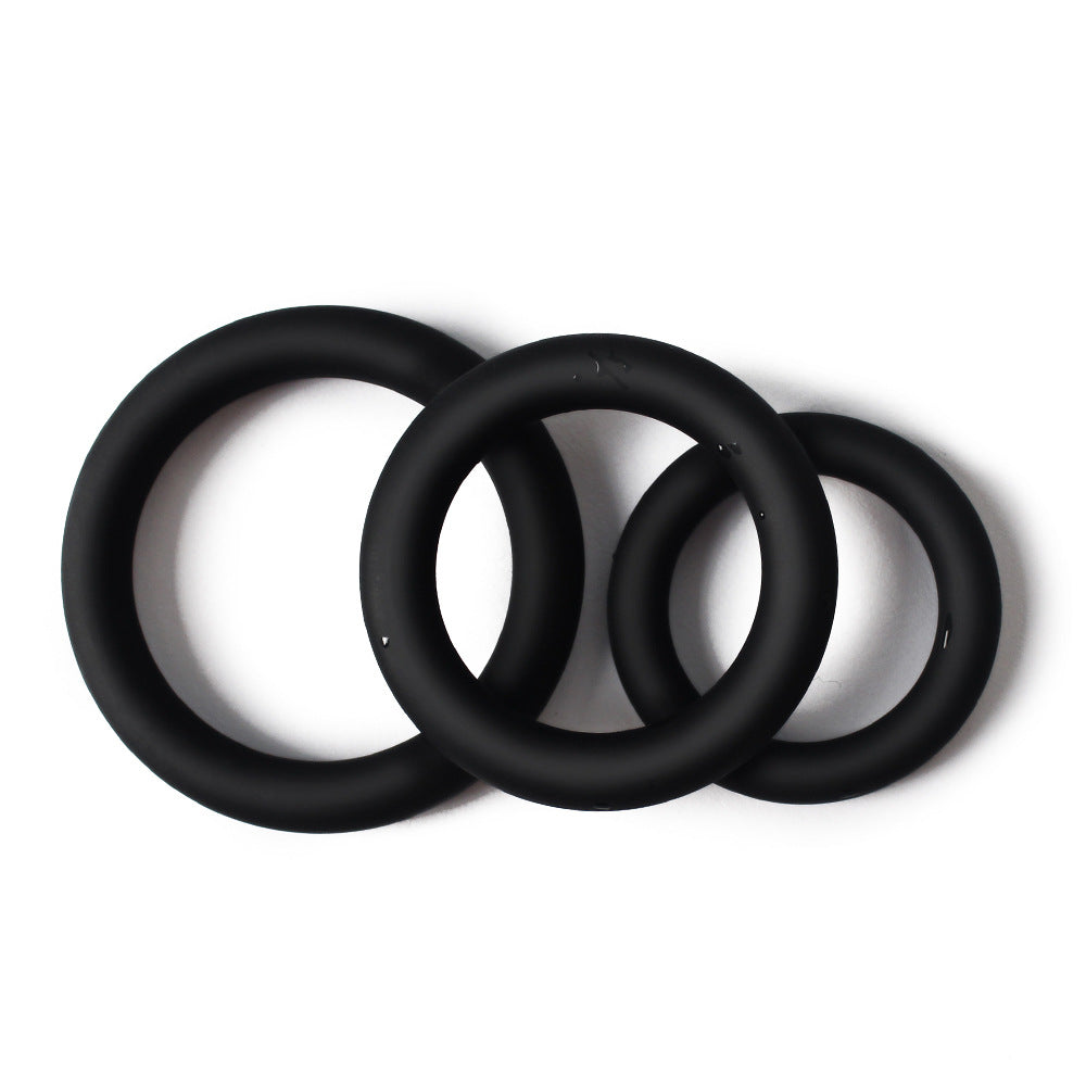 Men's Silicone Delay Ring Set - Luminous and Black Adjustable Cock Rings