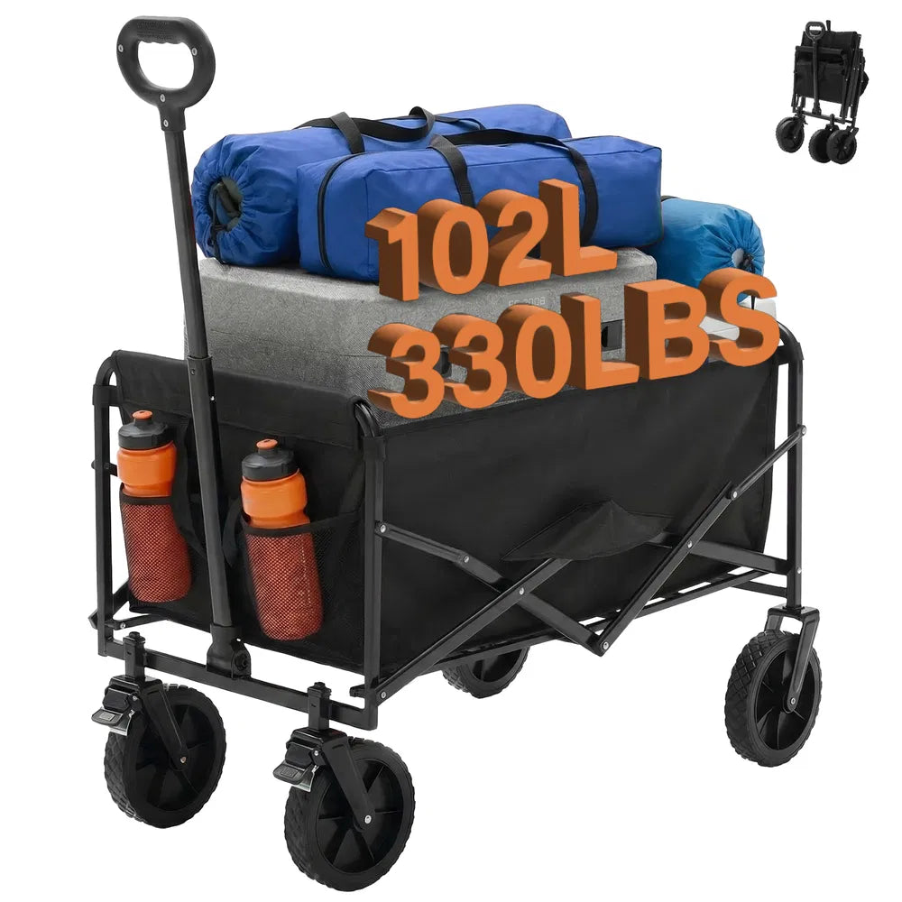 Heavy-Duty Foldable Trolley with 330 lbs Capacity - Red