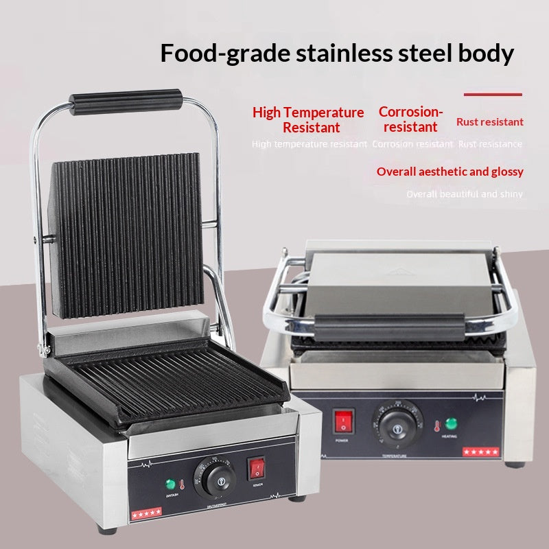 Electric Teppanyaki Grill with Double-Sided Heating Plate for Home Cooking