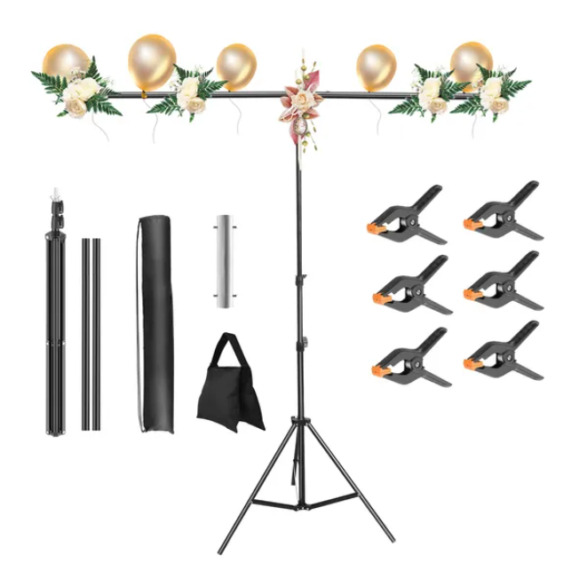 Adjustable Photography Stand with 6 Clip Sandbags & Handbag