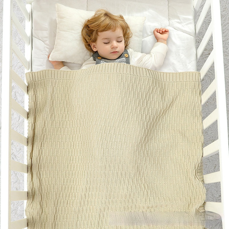 Baby Knitted Windproof Blanket for Spring and Autumn - Thick Acrylic, 70x90cm