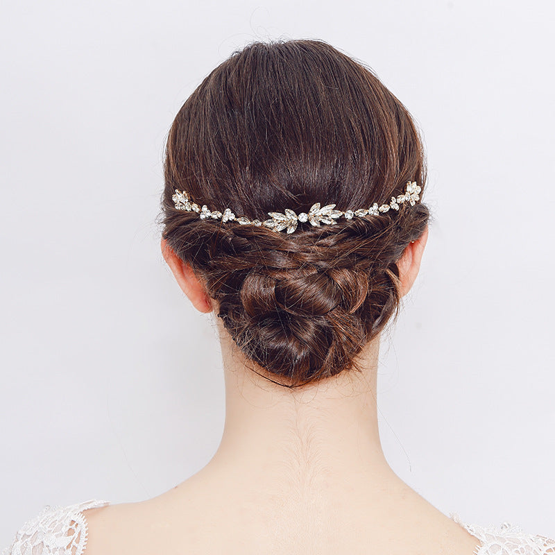 Crystal Flower Hair Comb - Handmade Bun Accessory