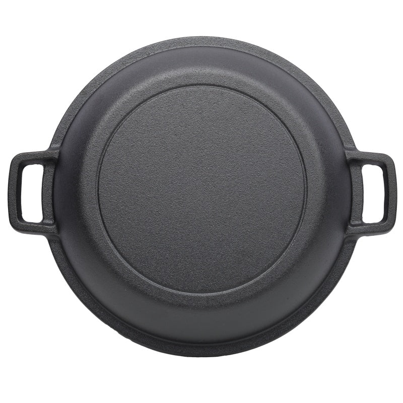 Pre-Seasoned Cast Iron Dutch Oven with Dual Handles - Black