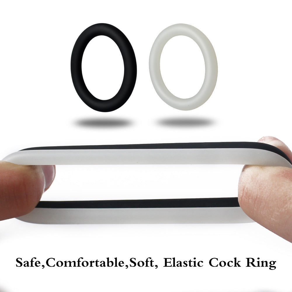 Men's Silicone Delay Ring Set - Luminous and Black Adjustable Cock Rings