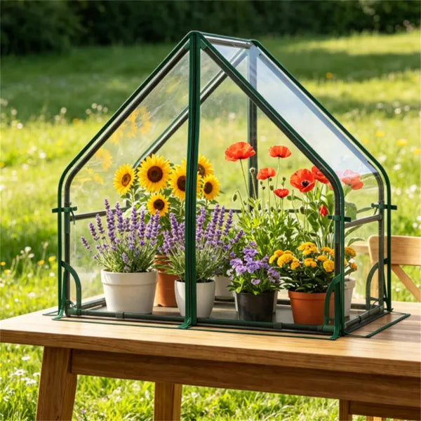 Mini Greenhouse Tent 36x20x34 Inches with Metal Frame & Waterproof Cover