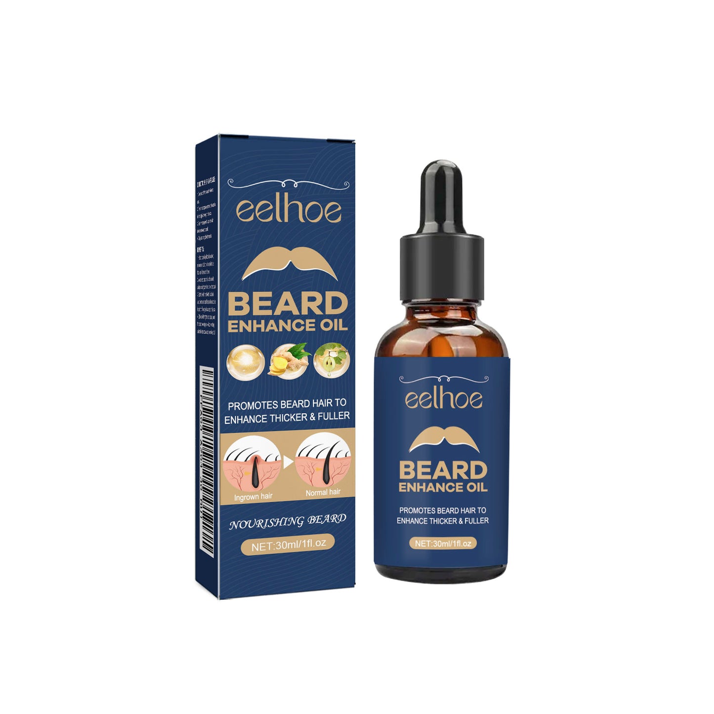 Beard Growth Oil for Men - Ginger & Grape Seed Nourishing Hair Treatment