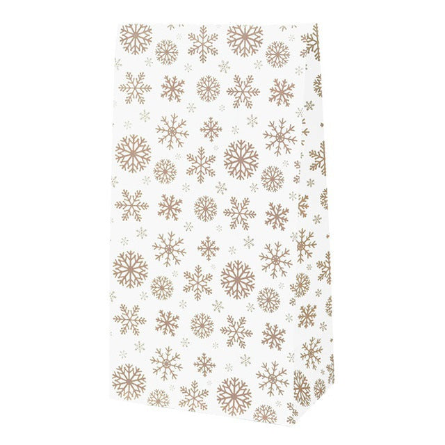 Christmas Printed Kraft Paper Candy & Biscuit Bags - Holiday Party Supplies