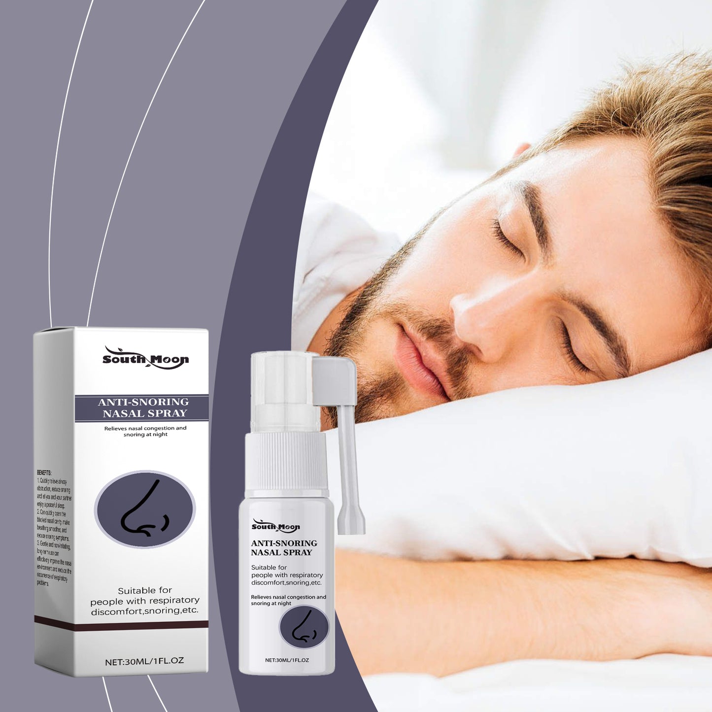 Nasal Congestion Relief Spray - 30ml Anti-Snoring Sleep Aid