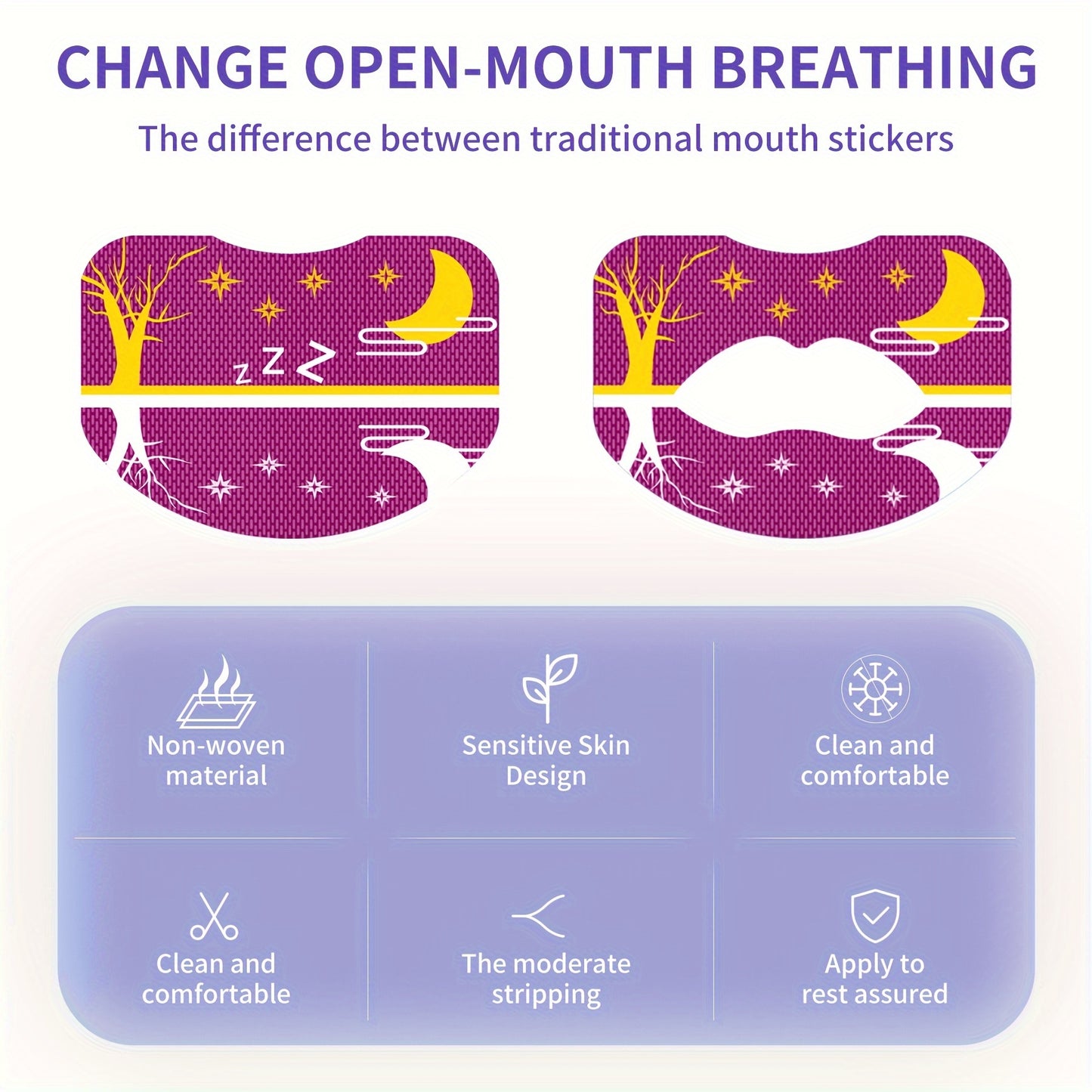 Anti-Snoring Sleep Stickers - 90 Piece Set