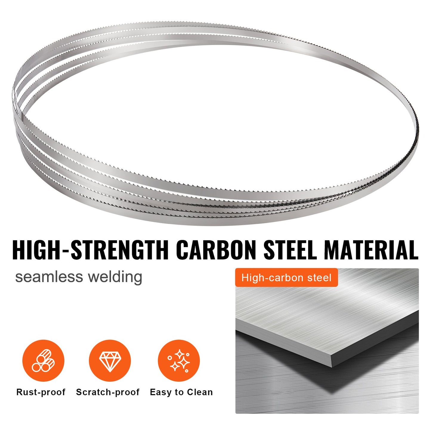 Carbon Steel Band Saw Blade for Meat and Bone Cutting - 83.5"