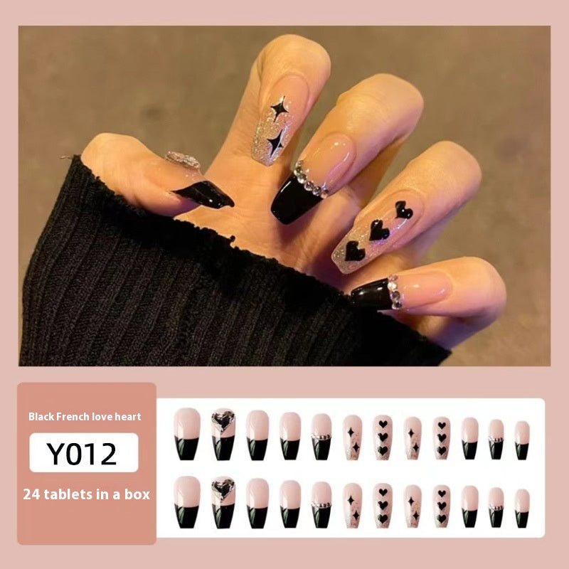 Women's Nail Art Kit with Detachable Color Variants - Spicy White Armor Design