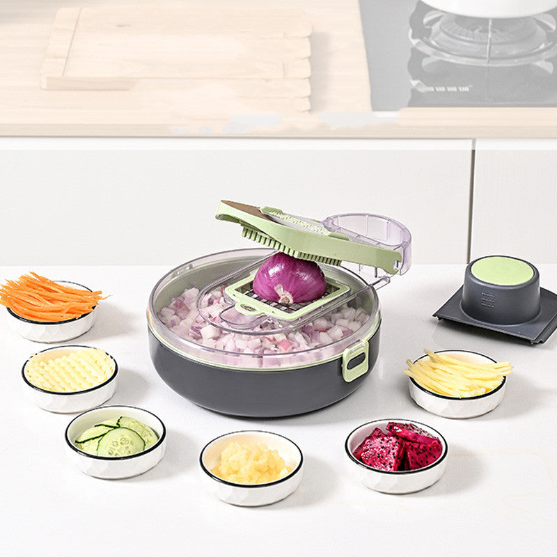 Multifunctional Vegetable Cutter and Kitchen Knife Set with Storage and Water Filter Basket
