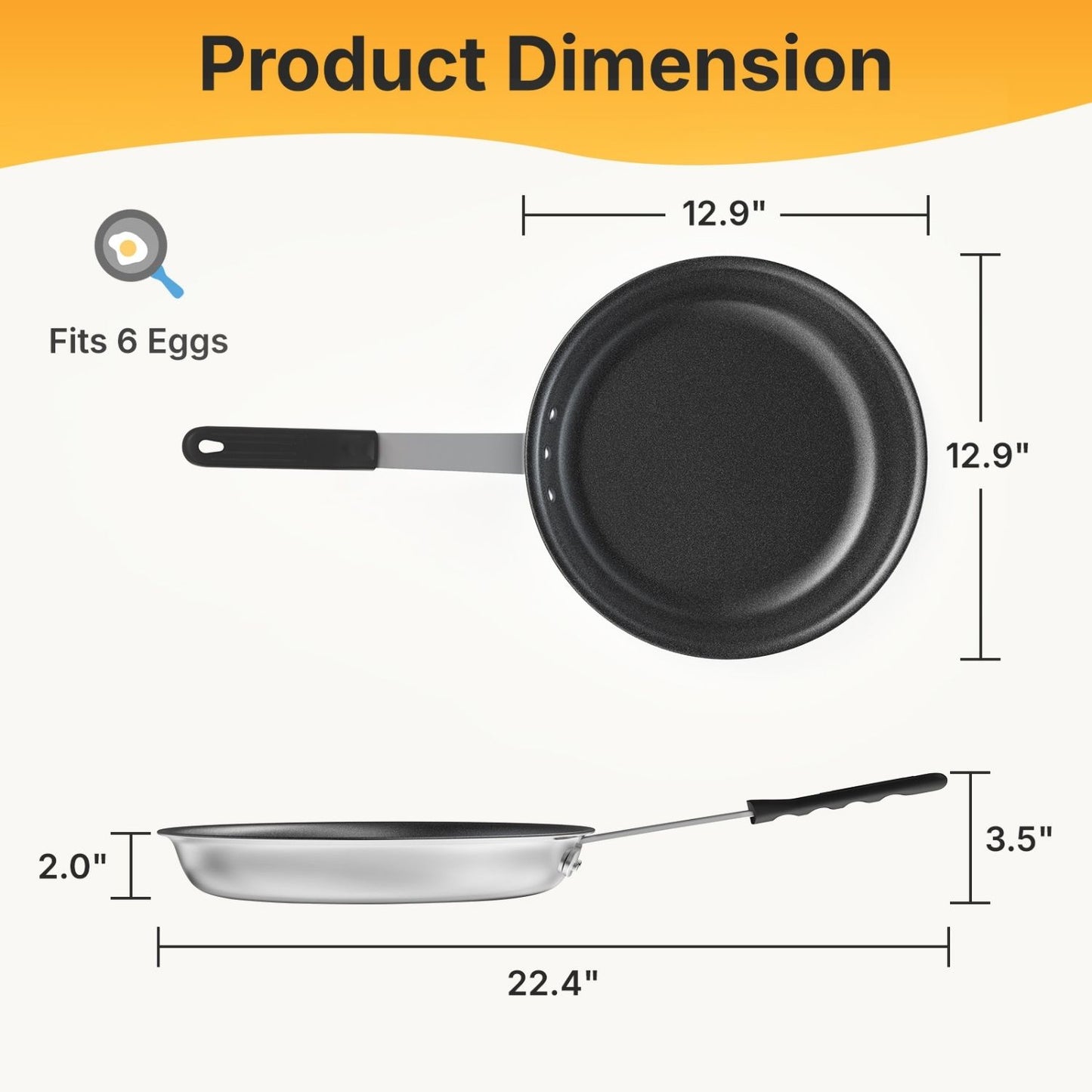 Ceramic Nonstick Frying Pan - Oven & Dishwasher Safe Skillet