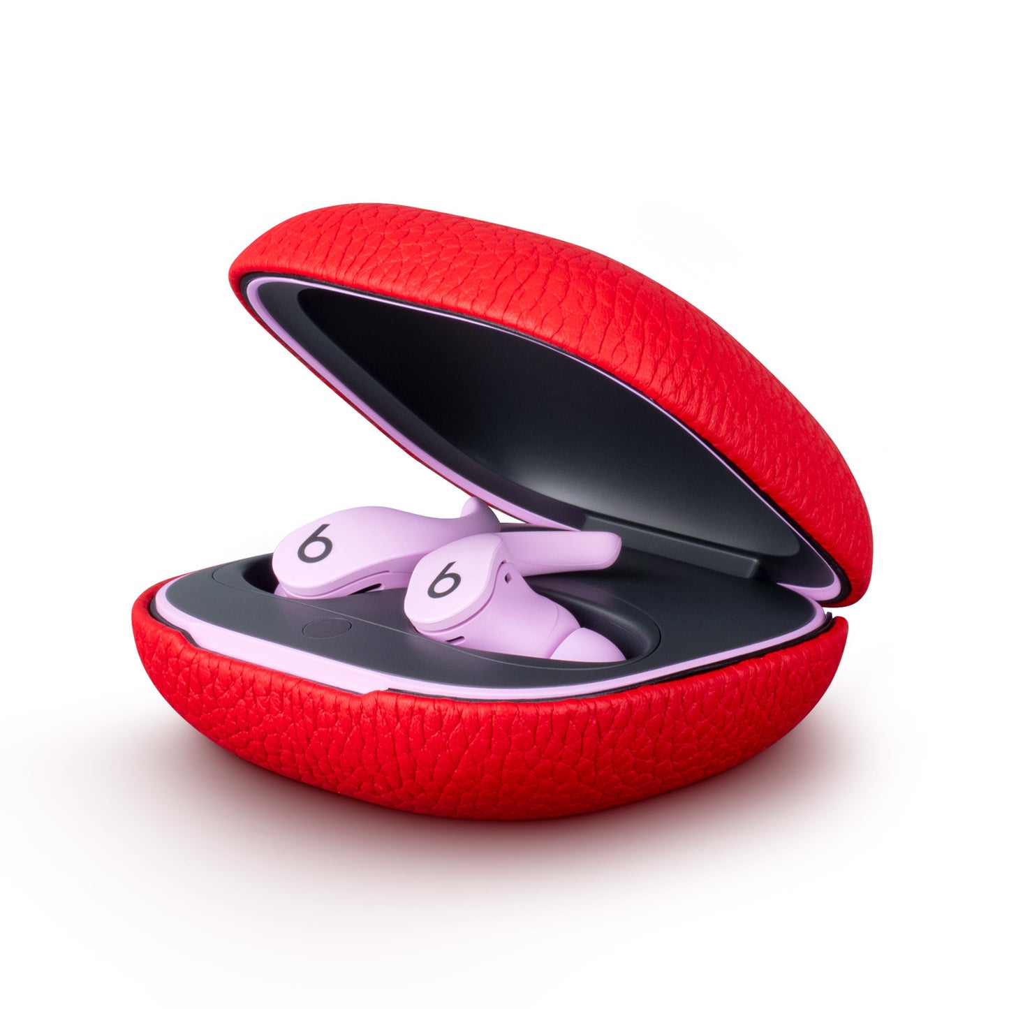 Lychee Pattern Cowhide Earphone Case - Full-Body Leather Protection