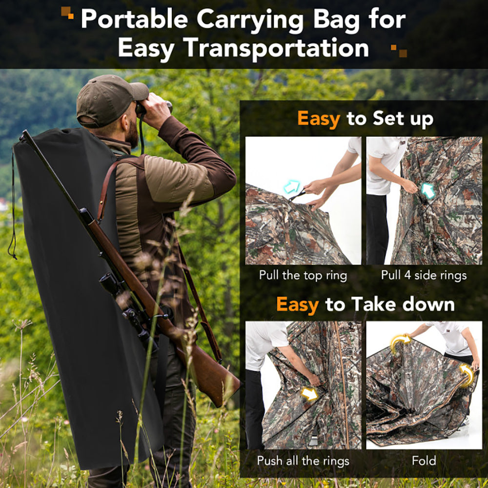 5-IN-1 Detachable Hunting Blind for 2-3 People - Camouflage