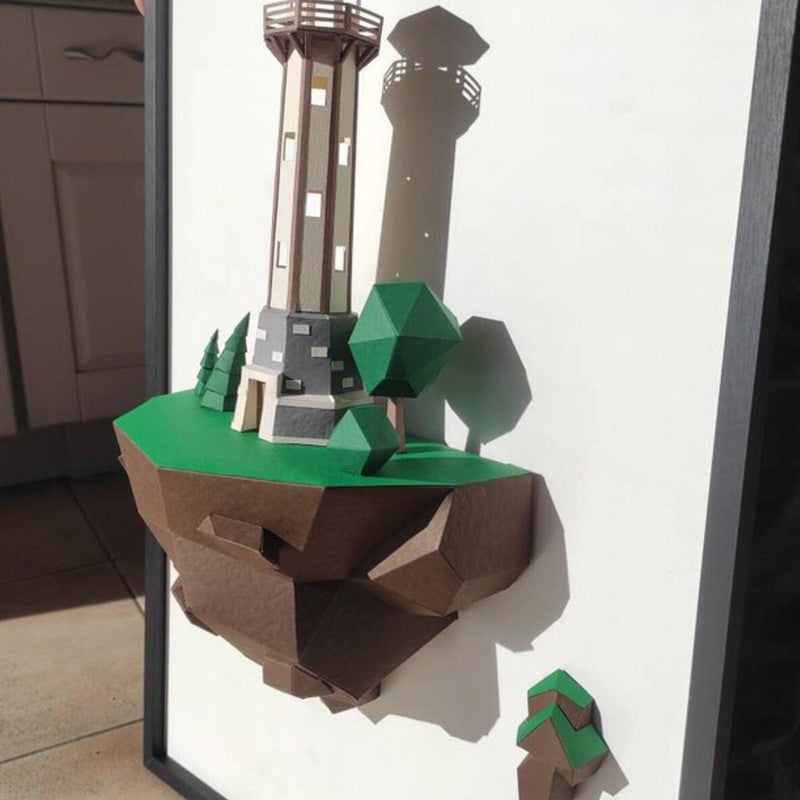 46cm Island Lighthouse Paper Model Wall Hanging Decor - Home & Garden
