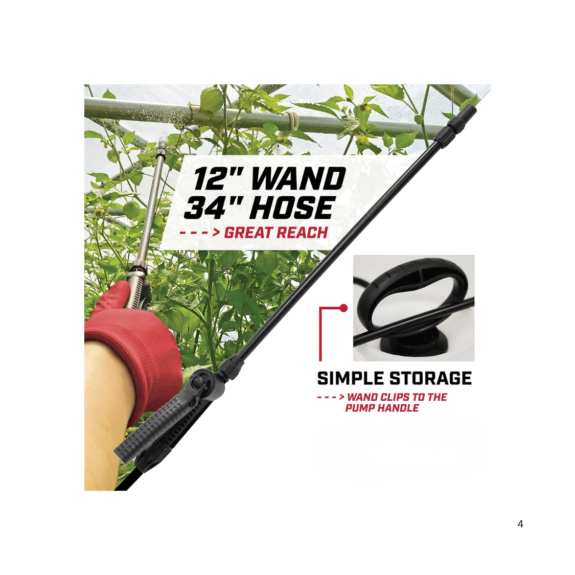 1-Gallon Garden Sprayer with Adjustable Nozzle & Long Hose