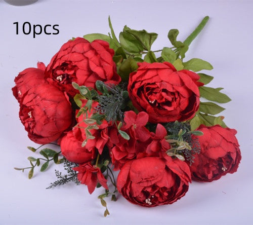 Artificial Peony Flowers Set - Decorative Silk Flowers for Home & Garden