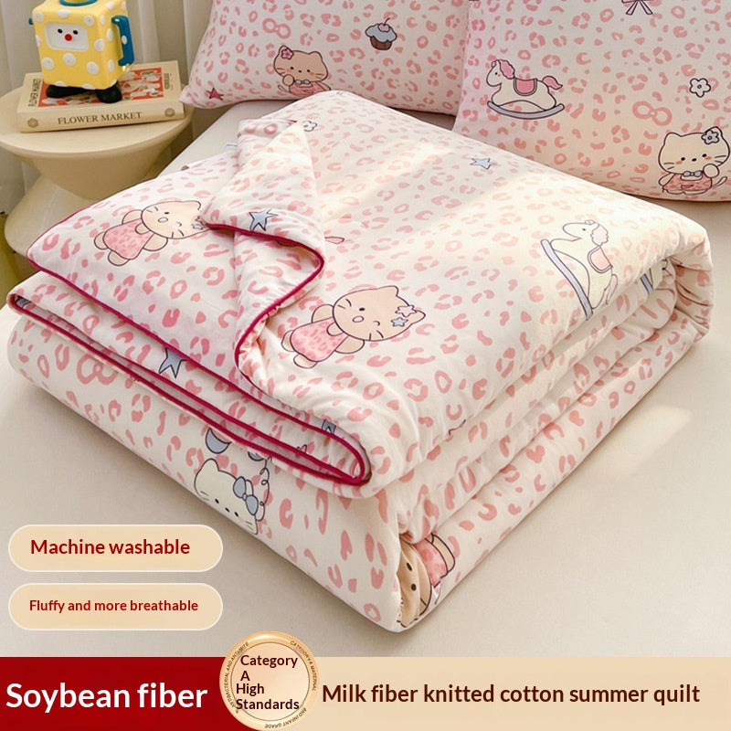 Children's Cartoon-Printed Summer Cooling Air Conditioner Blanket - Multiple Sizes & Patterns
