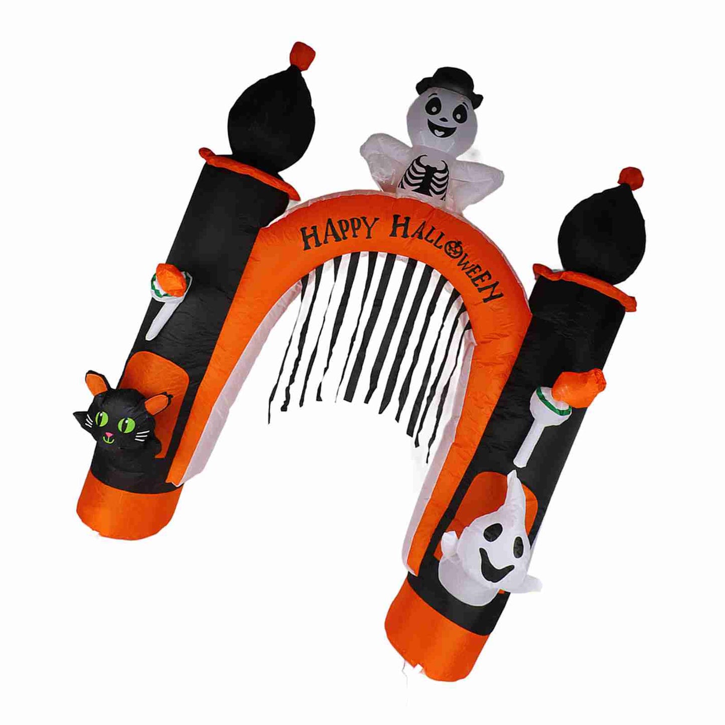 8ft Inflatable Skull Ghost Archway with LED Lights - Halloween Decoration