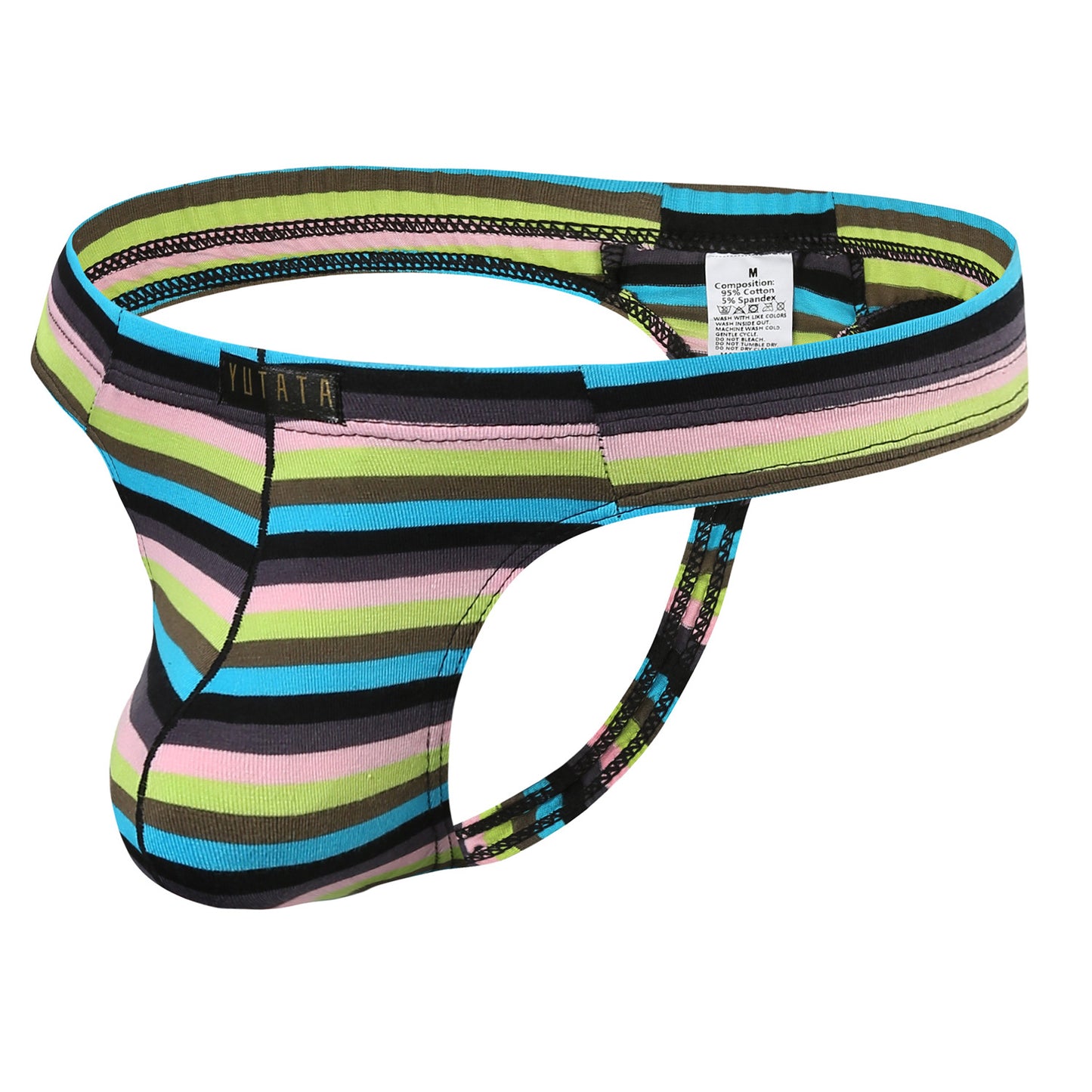 Men's Cotton Striped Low Waist Underwear Bag with Multiple Colors