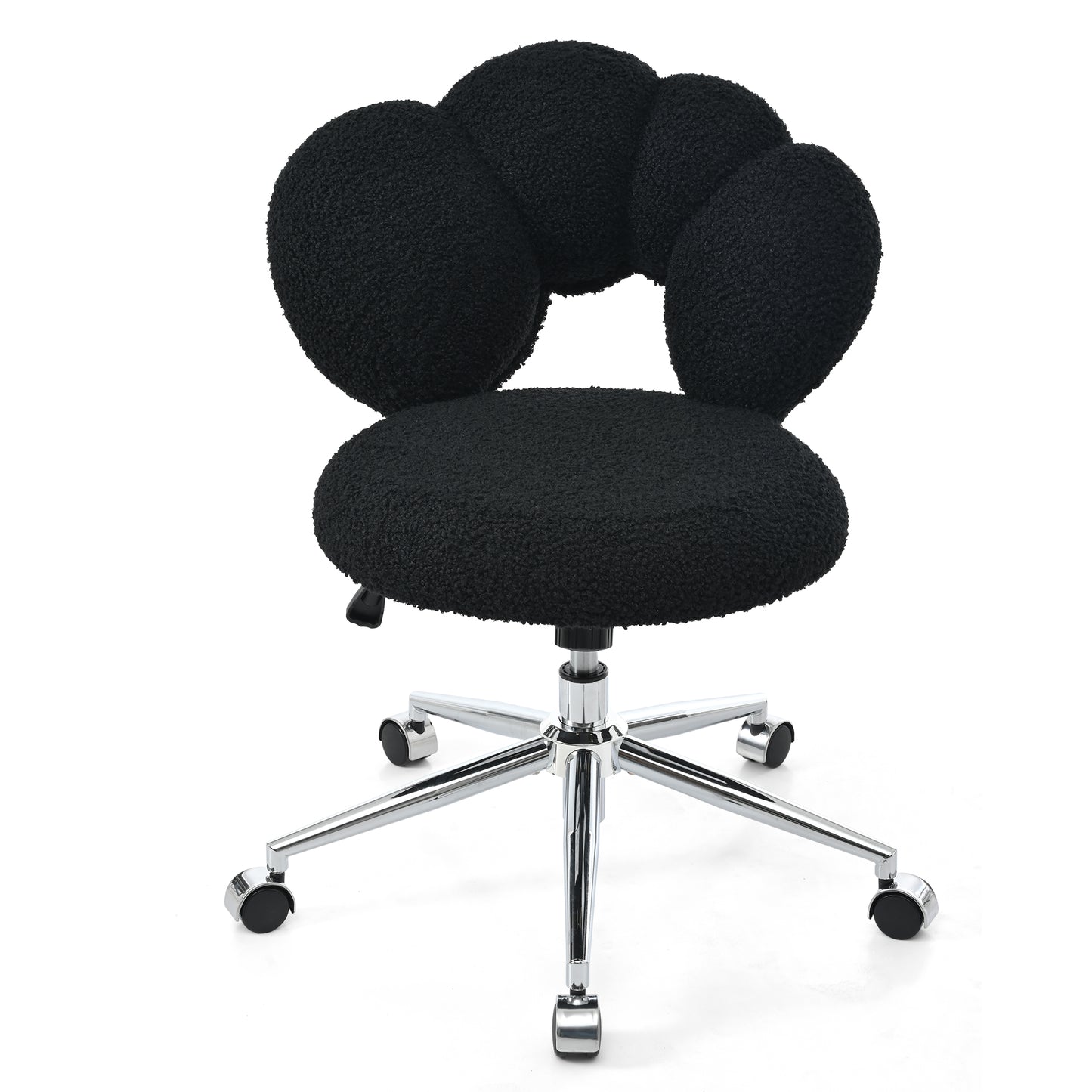 Adjustable Black Chair with 360-Degree Rotation & Foam Cushion