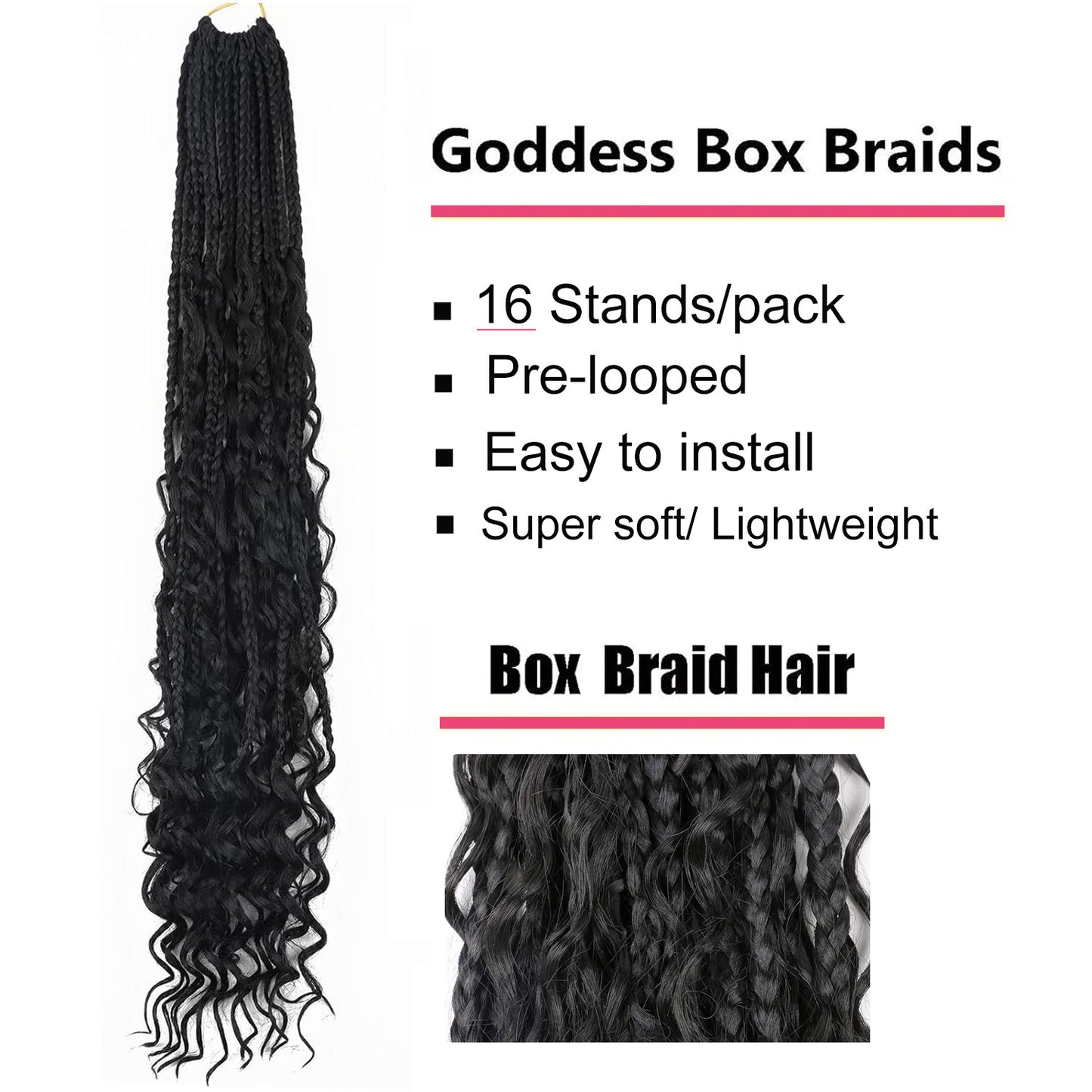 African Braiding Crochet Hair - Three-Strand Synthetic Hair Extensions