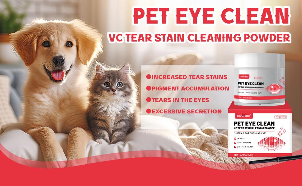 Pet Tear Stain Removal Powder - Gentle Eye & Fur Brightening, 1PC