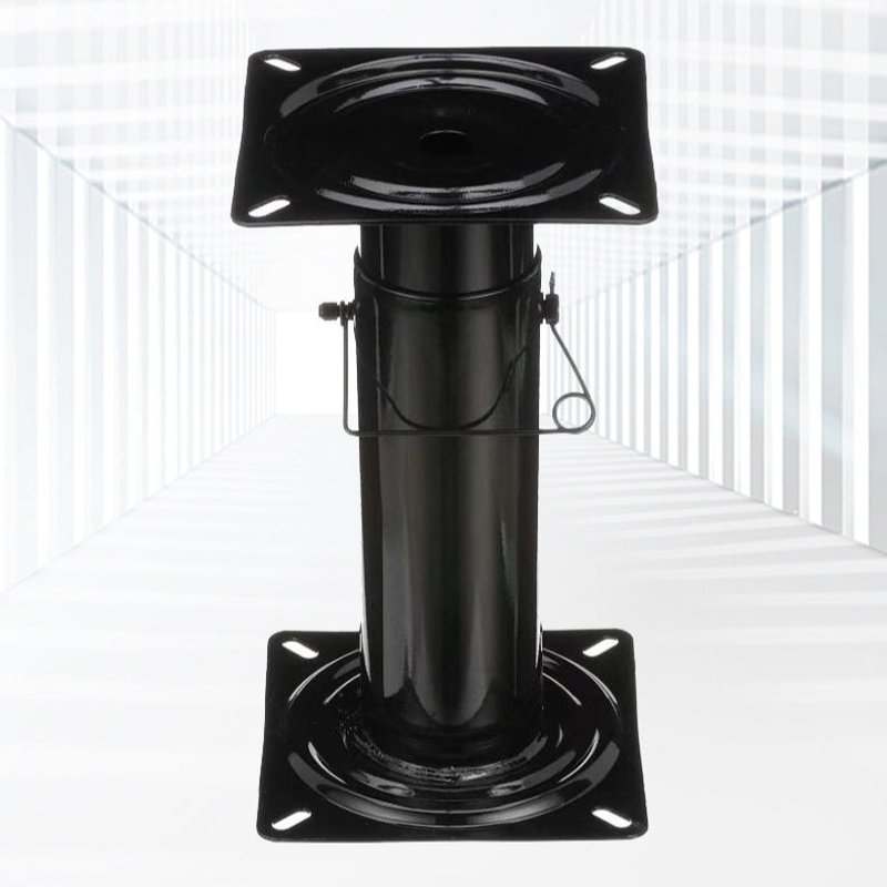 Adjustable Boat Chair Base Hardware - Rust-Proof, 300-450mm Black